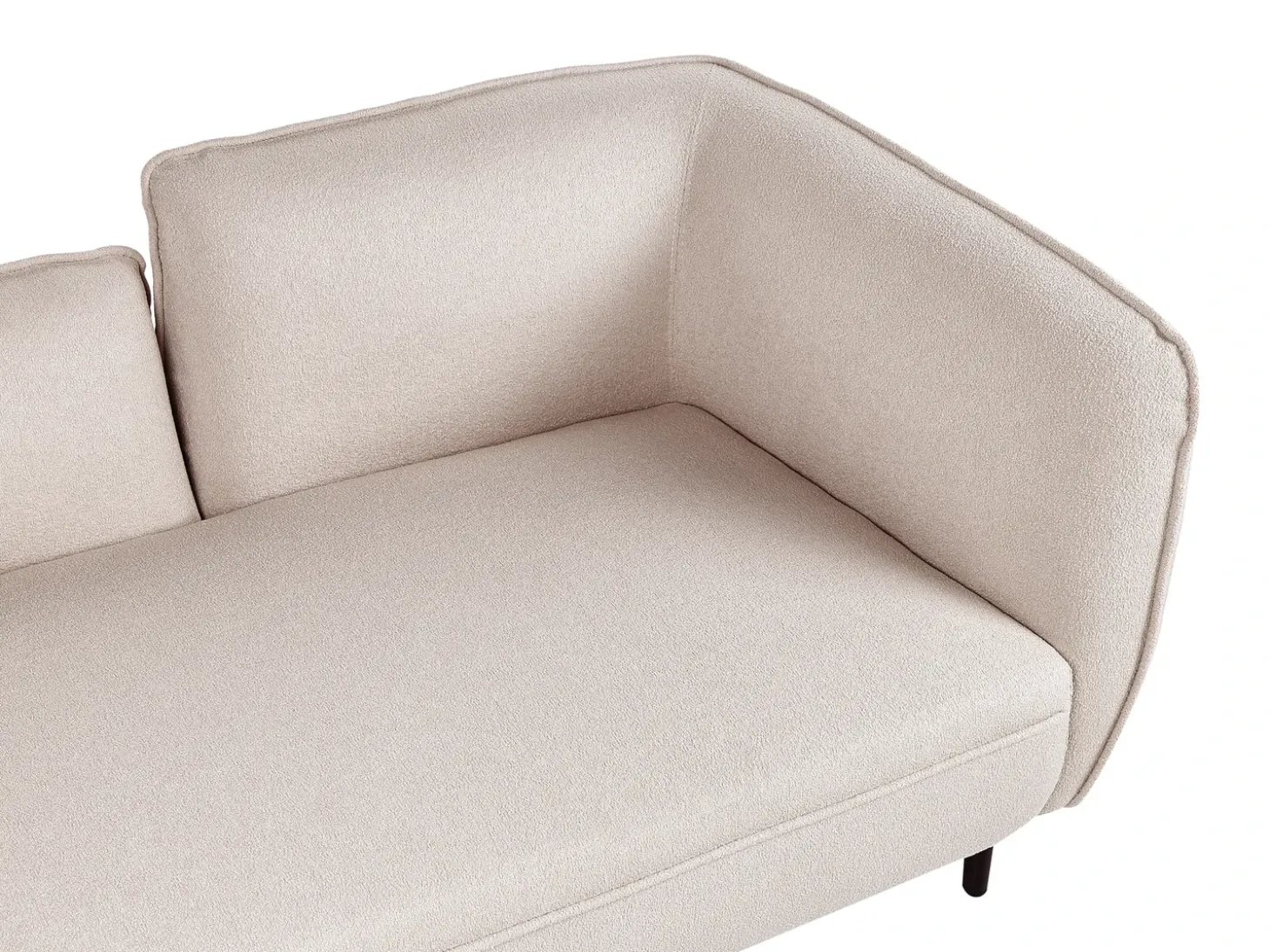 Højrevendt chaiselong CHEVANNES Boucle Lys Beige