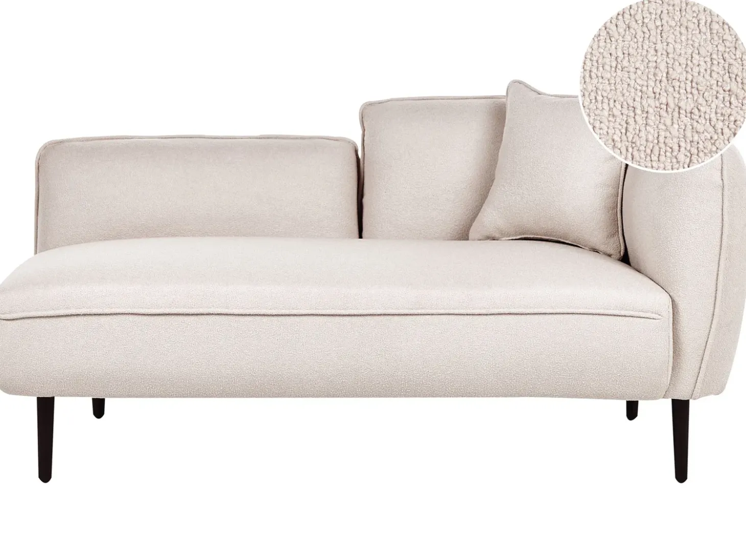 Højrevendt chaiselong CHEVANNES Boucle Lys Beige
