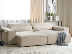 Højrevendt chaiselong HELLNAR Velour Lys Beige