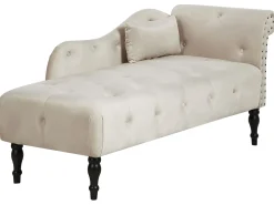 Højrevendt chaiselong IVRY Velour Lys Beige