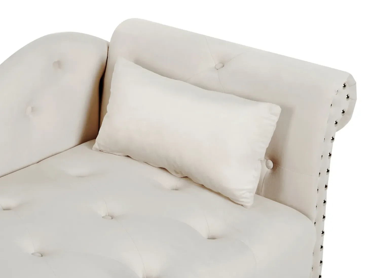 Højrevendt chaiselong IVRY Velour Lys Beige