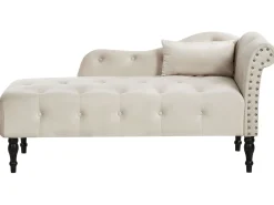 Højrevendt chaiselong IVRY Velour Lys Beige