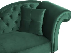 Højrevendt chaiselong LATTES Velour Mørkegrøn