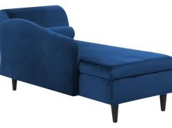 Højrevendt chaiselong LUIRO Velour Navy Blå med opbevaring