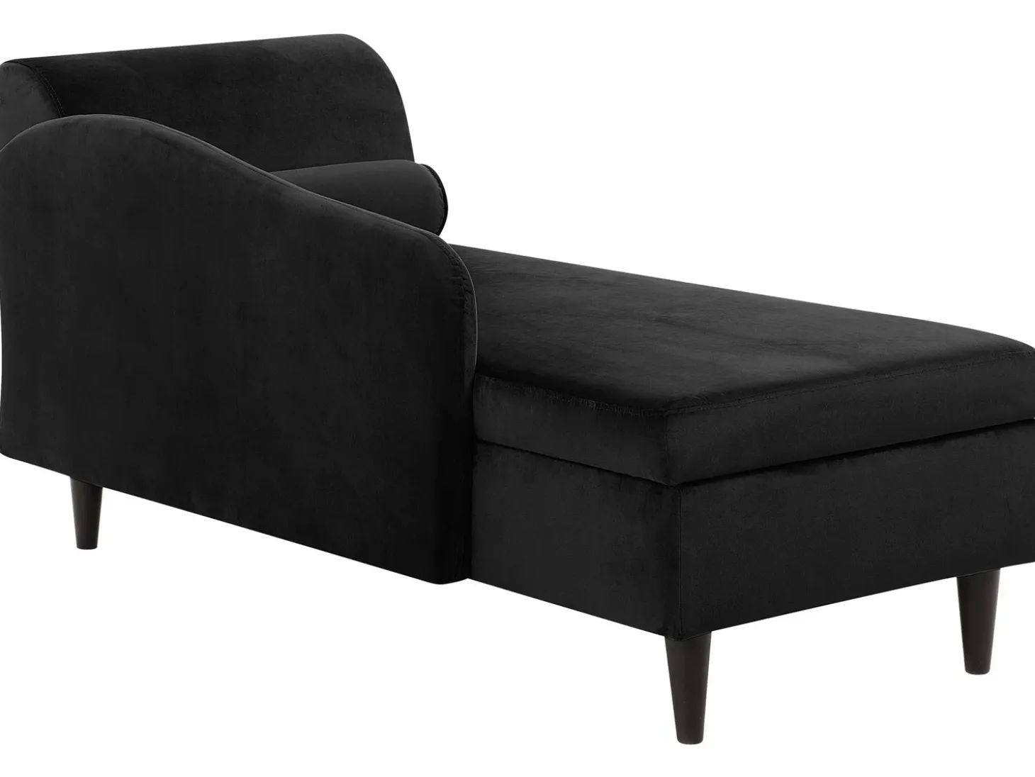 Højrevendt chaiselong LUIRO Velour Sort med opbevaring