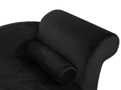 Højrevendt chaiselong LUIRO Velour Sort med opbevaring