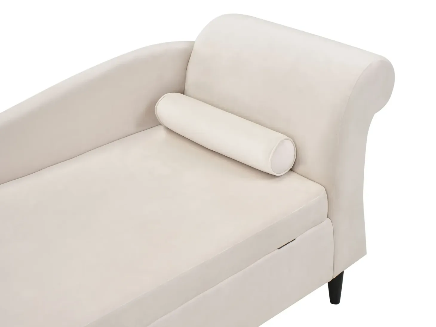 Højrevendt chaiselong LUIRO Velour Beige med opbevaring