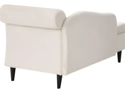 Højrevendt chaiselong LUIRO Velour Beige med opbevaring