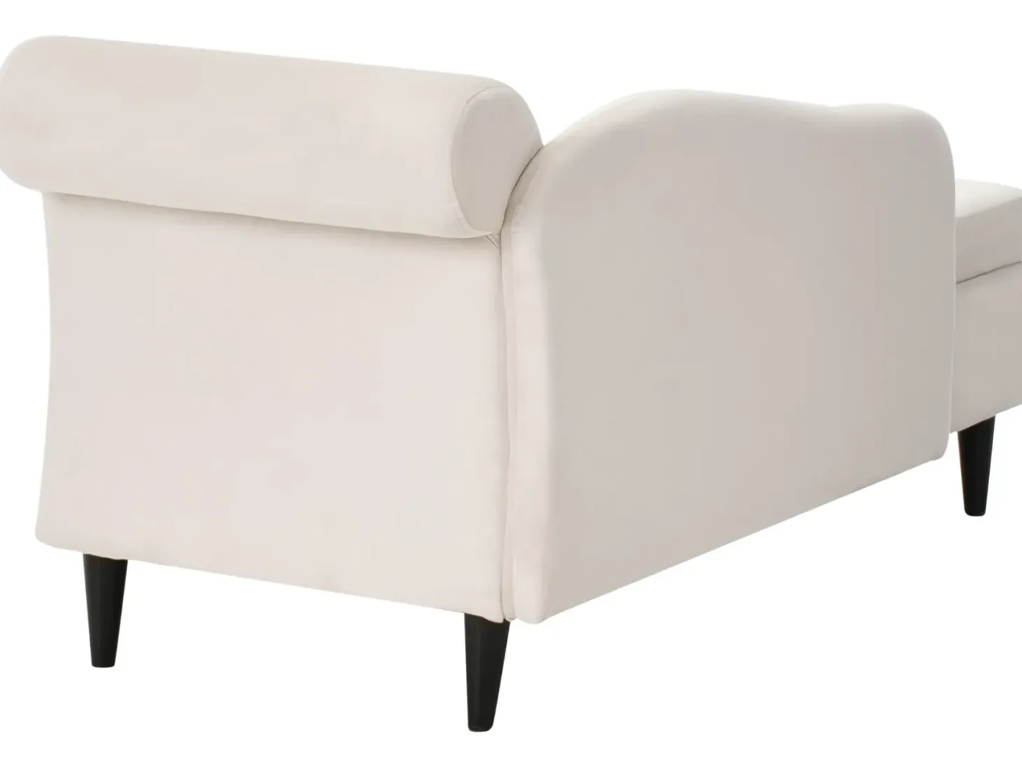 Højrevendt chaiselong LUIRO Velour Beige med opbevaring