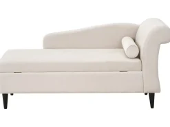 Højrevendt chaiselong LUIRO Velour Beige med opbevaring