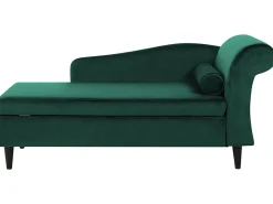 Højrevendt chaiselong LUIRO Velour Mørkegrøn med opbevaring