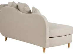 Højrevendt chaiselong MERI Kunstlinned Beige med opbevaring