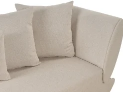 Højrevendt chaiselong MERI Kunstlinned Beige med opbevaring