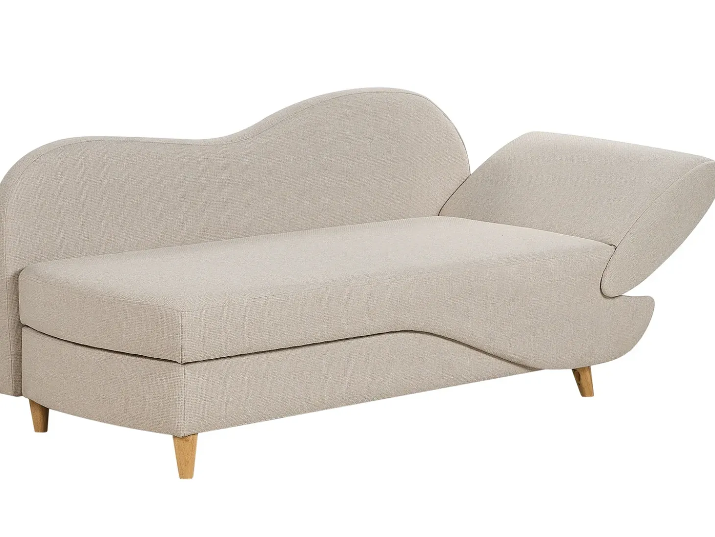 Højrevendt chaiselong MERI Kunstlinned Beige med opbevaring