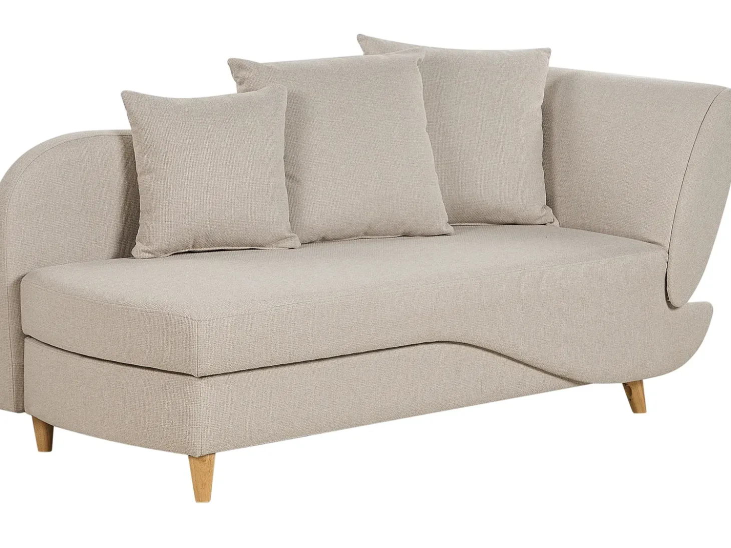 Højrevendt chaiselong MERI Kunstlinned Beige med opbevaring