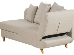 Højrevendt chaiselong MERI Kunstlinned Beige med opbevaring
