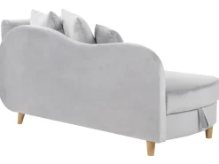 Højrevendt chaiselong MERI Velour Lysegrå med opbevaring