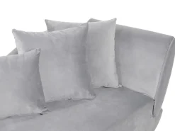 Højrevendt chaiselong MERI Velour Lysegrå med opbevaring