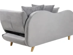 Højrevendt chaiselong MERI Velour Lysegrå med opbevaring