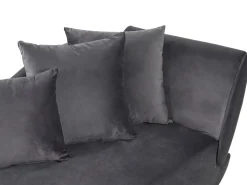 Højrevendt chaiselong MERI Velour Mørkegrå med opbevaring