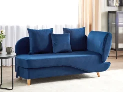 Højrevendt chaiselong MERI Velour Navy Blå med opbevaring