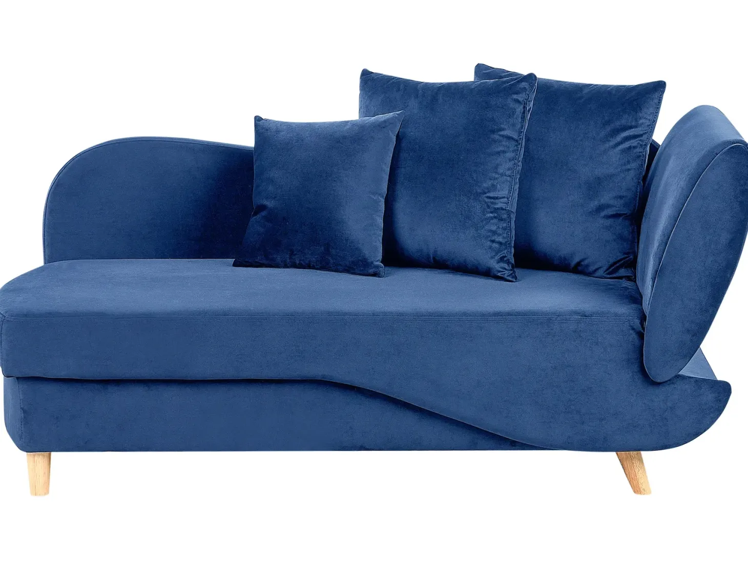 Højrevendt chaiselong MERI Velour Navy Blå med opbevaring
