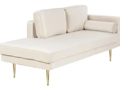 Højrevendt chaiselong MIRAMAS Velour Beige