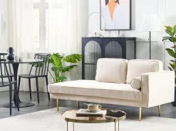 Højrevendt chaiselong MIRAMAS Velour Beige