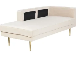Højrevendt chaiselong MIRAMAS Velour Beige