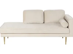 Højrevendt chaiselong MIRAMAS Velour Beige