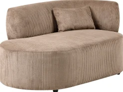 Højrevendt chaiselong VANVEY Fløjl Sand Beige