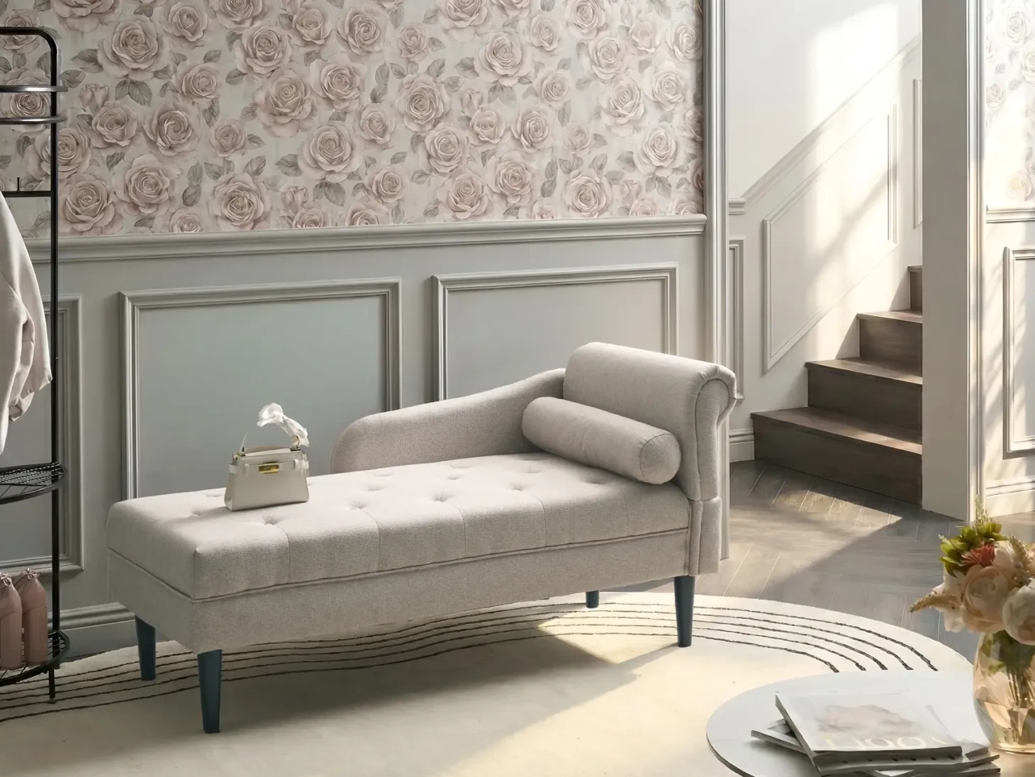 Højrevendt chaiselong YVOIRE Beige