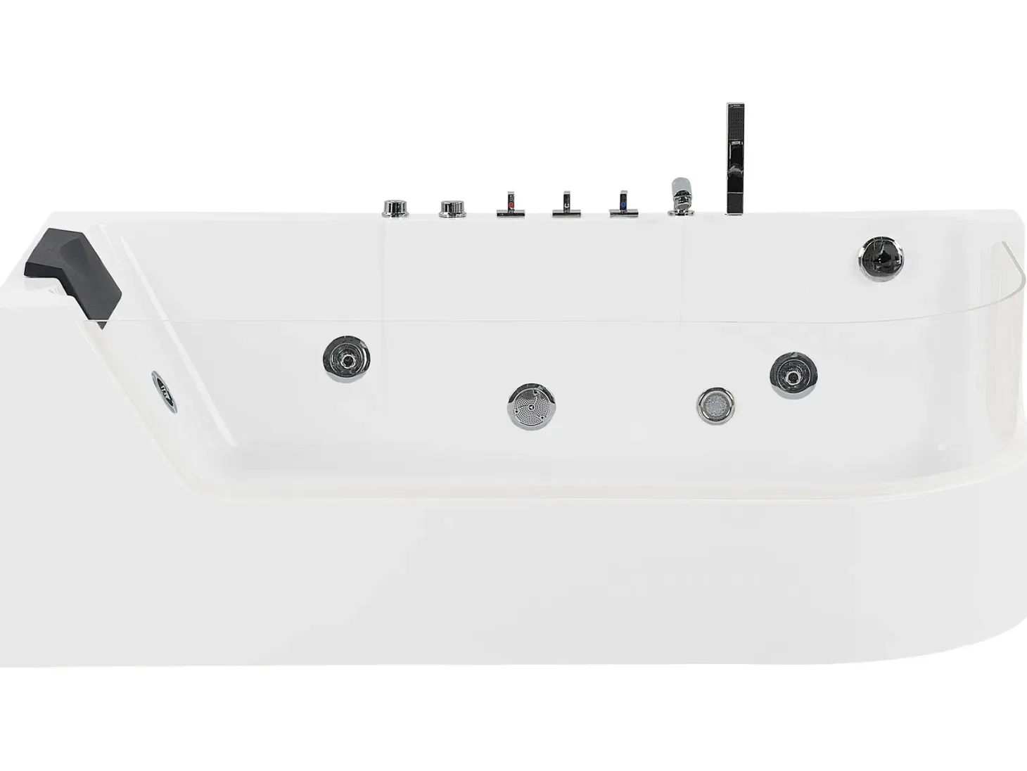 Hjørne-boblebad med LED ACUARIO Højrevendt 170 x 80 cm Hvid