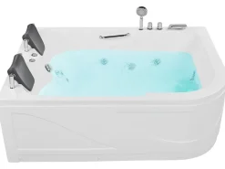 Hjørne-boblebad med LED BAYAMO Højrevendt 170 x 120 cm Hvid