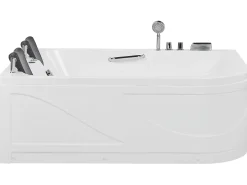 Hjørne-boblebad med LED BAYAMO Højrevendt 170 x 120 cm Hvid