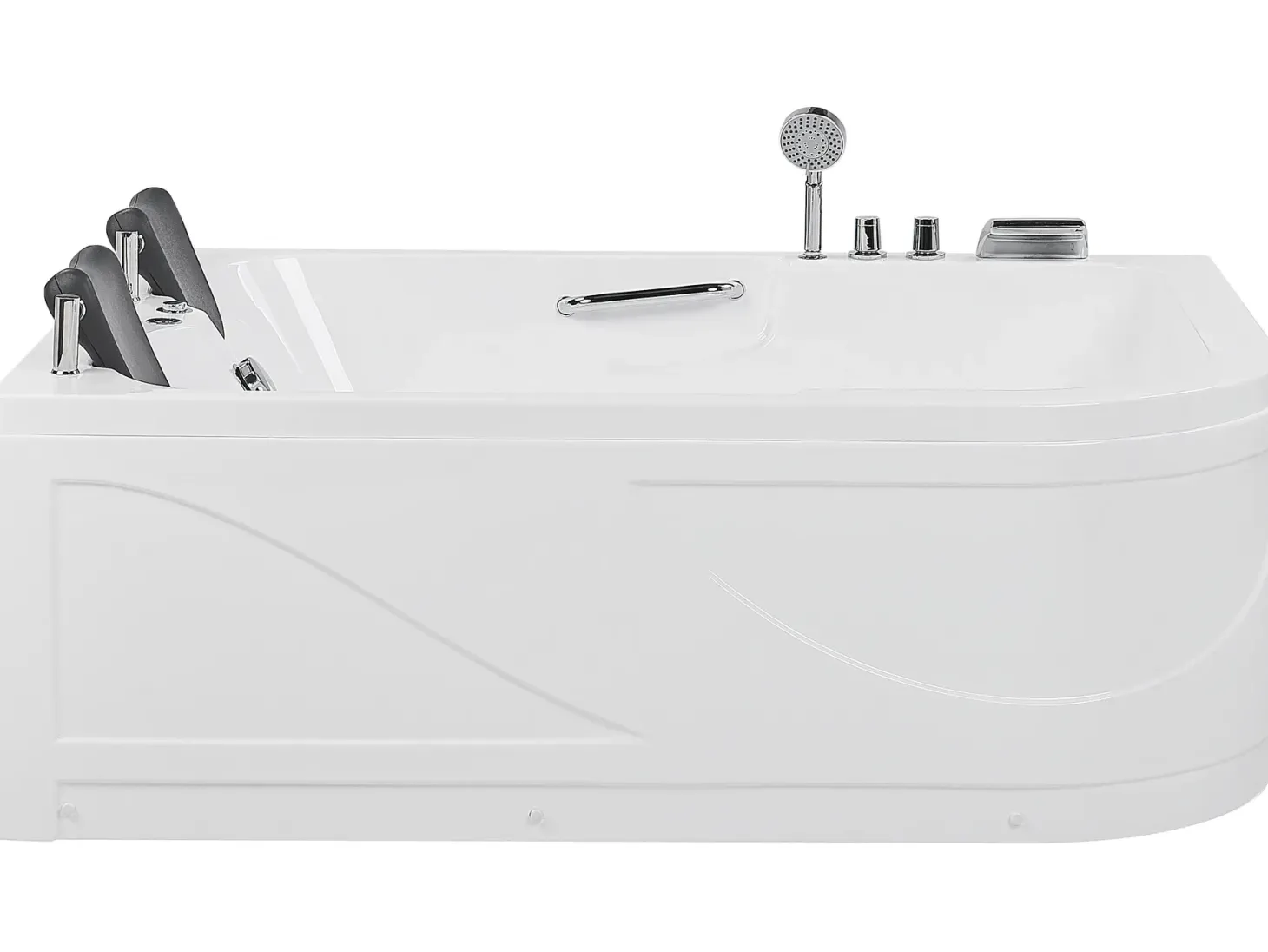 Hjørne-boblebad med LED BAYAMO Højrevendt 170 x 120 cm Hvid
