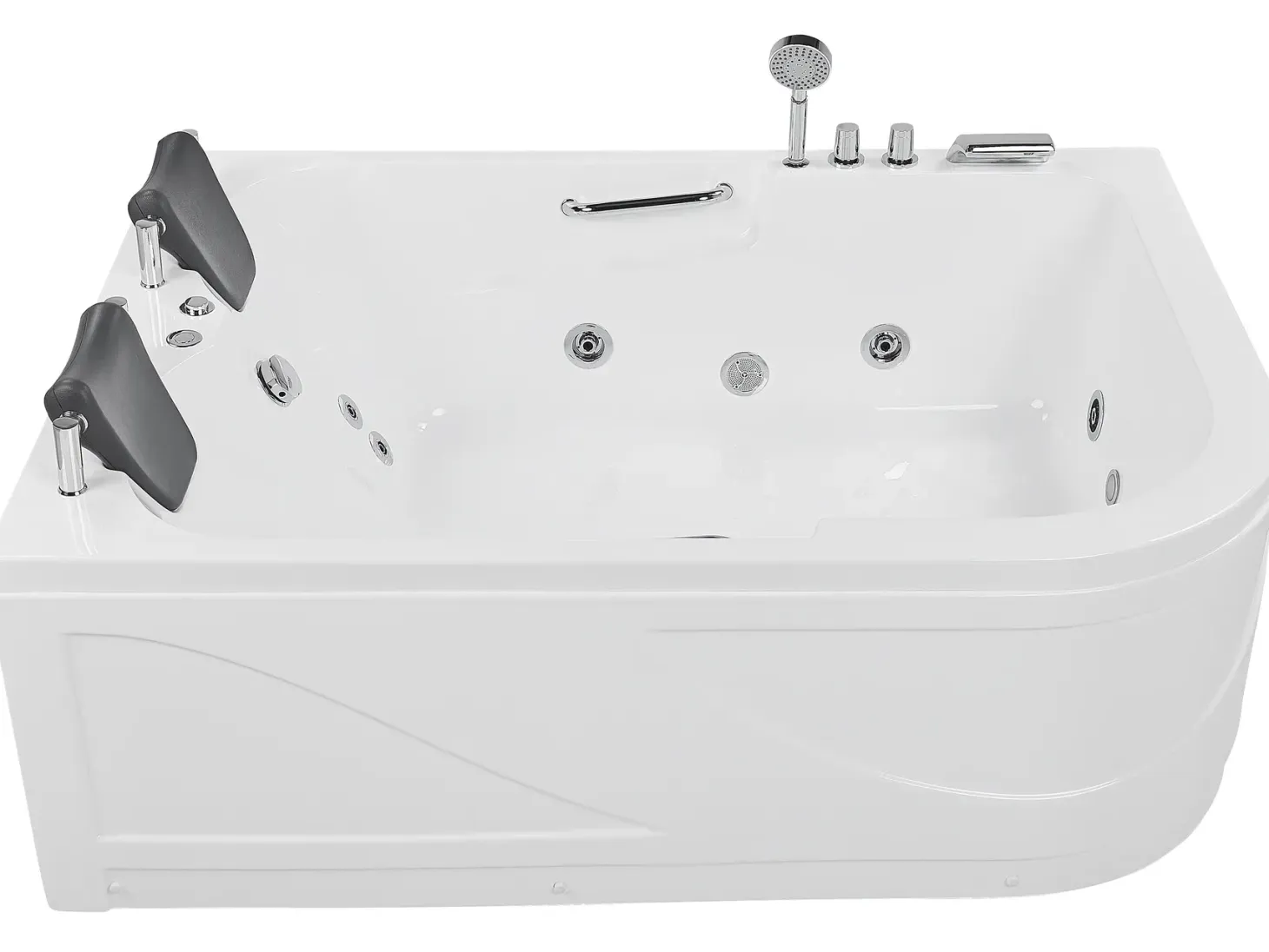 Hjørne-boblebad med LED BAYAMO Højrevendt 170 x 120 cm Hvid