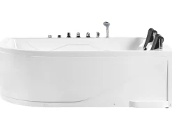 Hjørne-boblebad med LED CALAMA Venstrevendt 180 x 120 cm Hvid