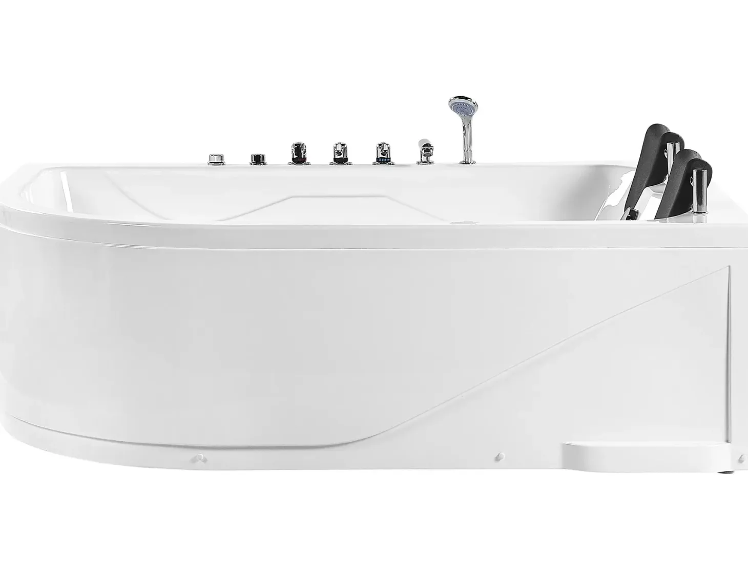 Hjørne-boblebad med LED CALAMA Venstrevendt 180 x 120 cm Hvid