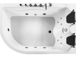 Hjørne-boblebad med LED CALAMA Venstrevendt 180 x 120 cm Hvid