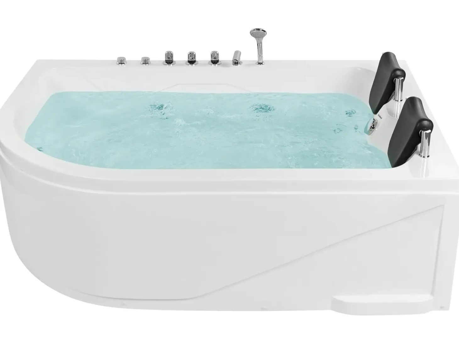 Hjørne-boblebad med LED CALAMA Venstrevendt 180 x 120 cm Hvid