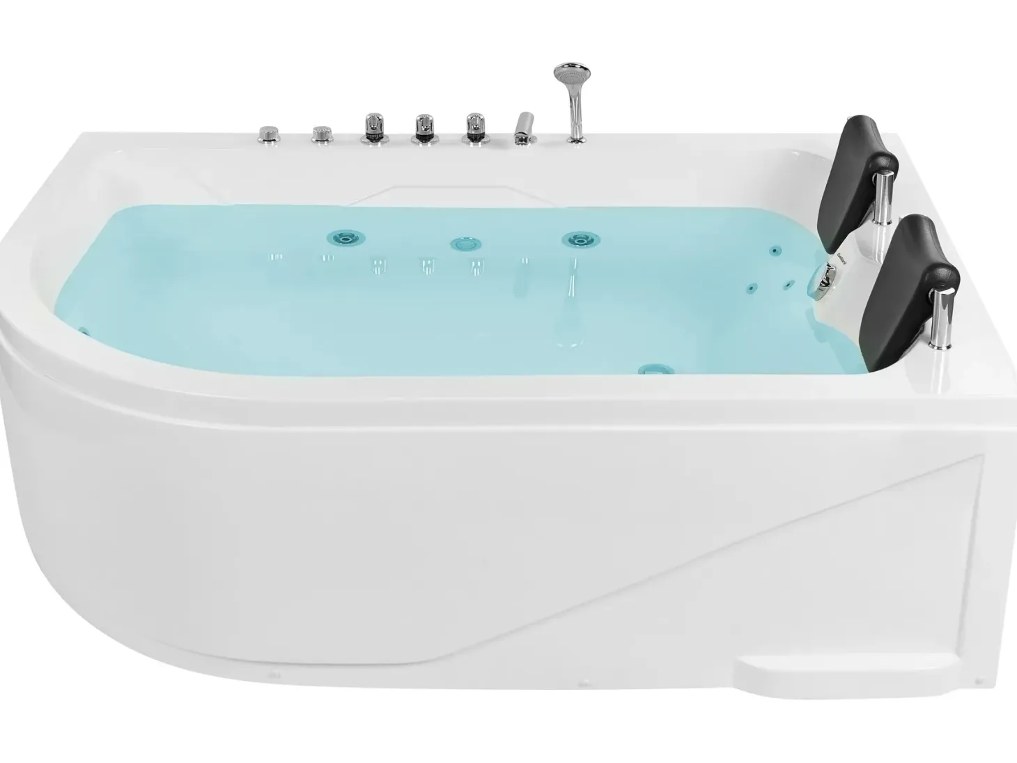 Hjørne-boblebad med LED CALAMA Venstrevendt 180 x 120 cm Hvid