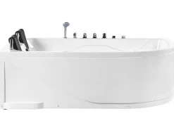 Hjørne-boblebad med LED CALAMA Højrevendt 180 x 120 cm Hvid
