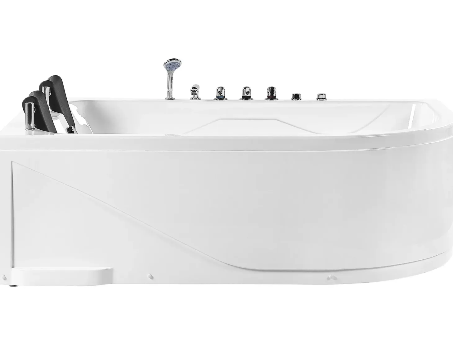 Hjørne-boblebad med LED CALAMA Højrevendt 180 x 120 cm Hvid