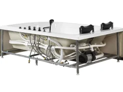 Hjørne-boblebad med LED CALAMA Højrevendt 180 x 120 cm Hvid