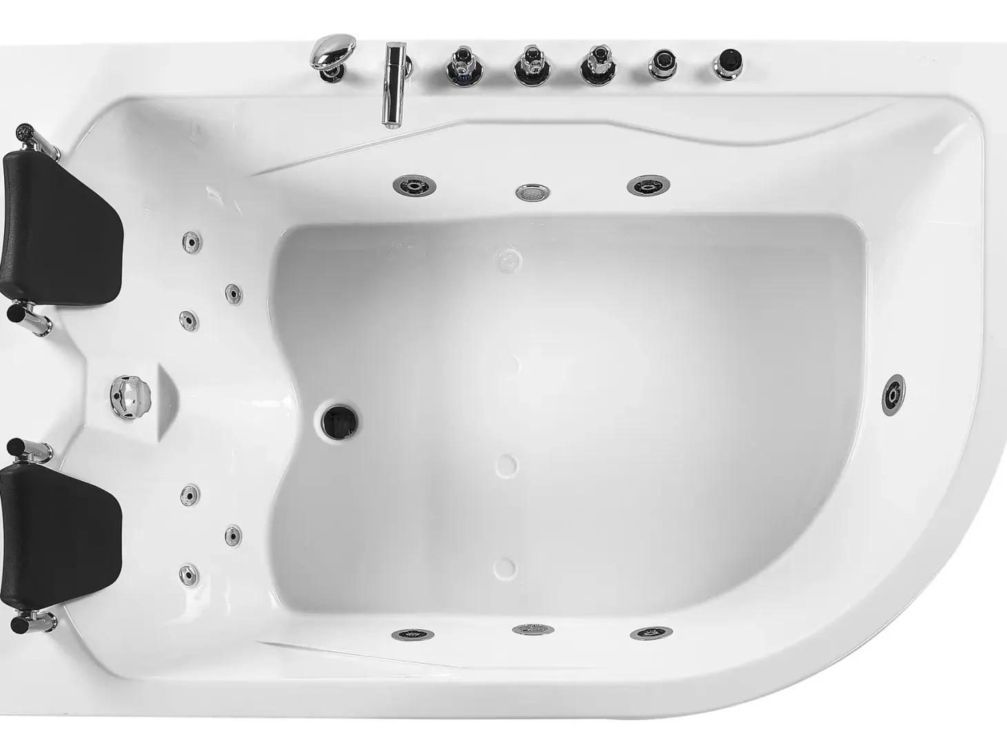 Hjørne-boblebad med LED CALAMA Højrevendt 180 x 120 cm Hvid