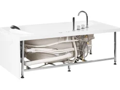 Hjørne-boblebad med LED CAURA Højrevendt 175 x 80 cm Hvid
