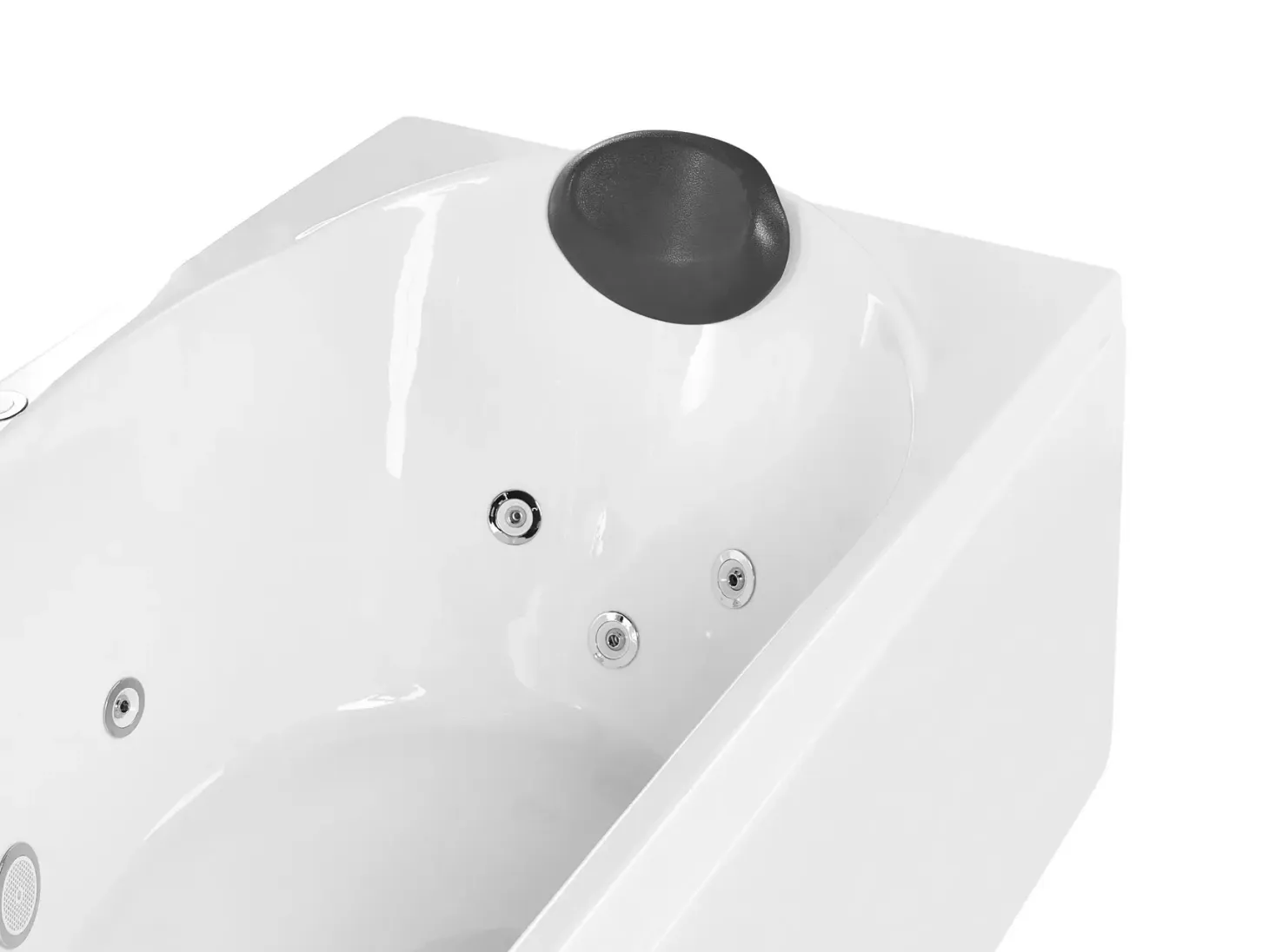 Hjørne-boblebad med LED CAURA Højrevendt 175 x 80 cm Hvid