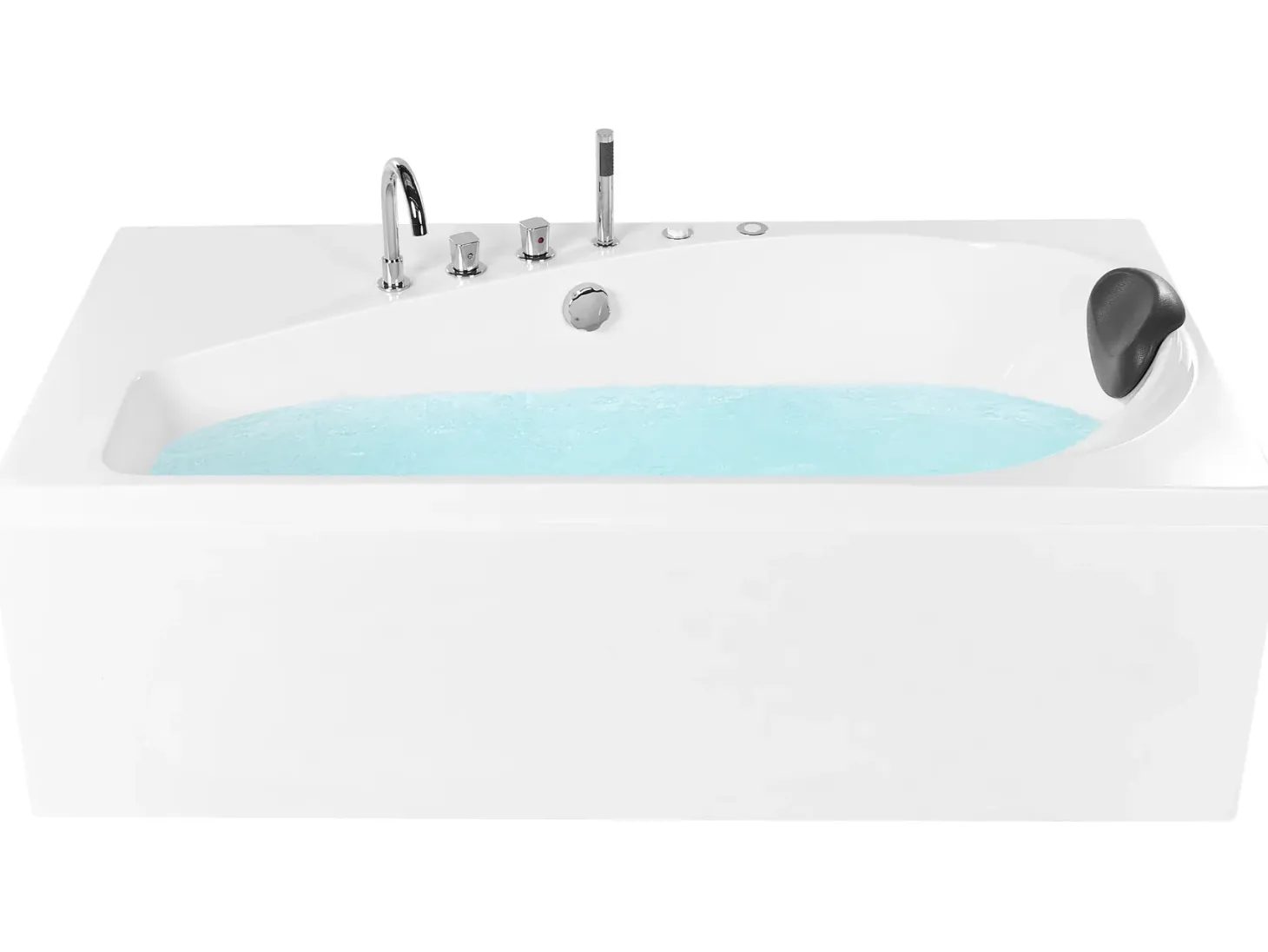 Hjørne-boblebad med LED CAURA Højrevendt 175 x 80 cm Hvid