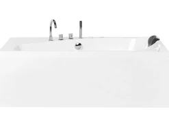 Hjørne-boblebad med LED CAURA Højrevendt 175 x 80 cm Hvid